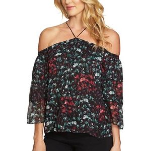NWT 1.State Cold Shoulder Ruffle Sleeve Blouse